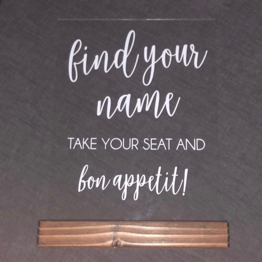 “Find your name” acrylic sign